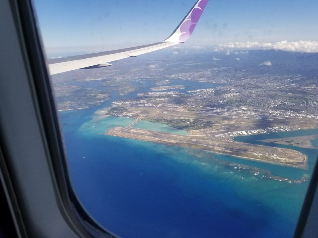 view out of the airplane - honolulu