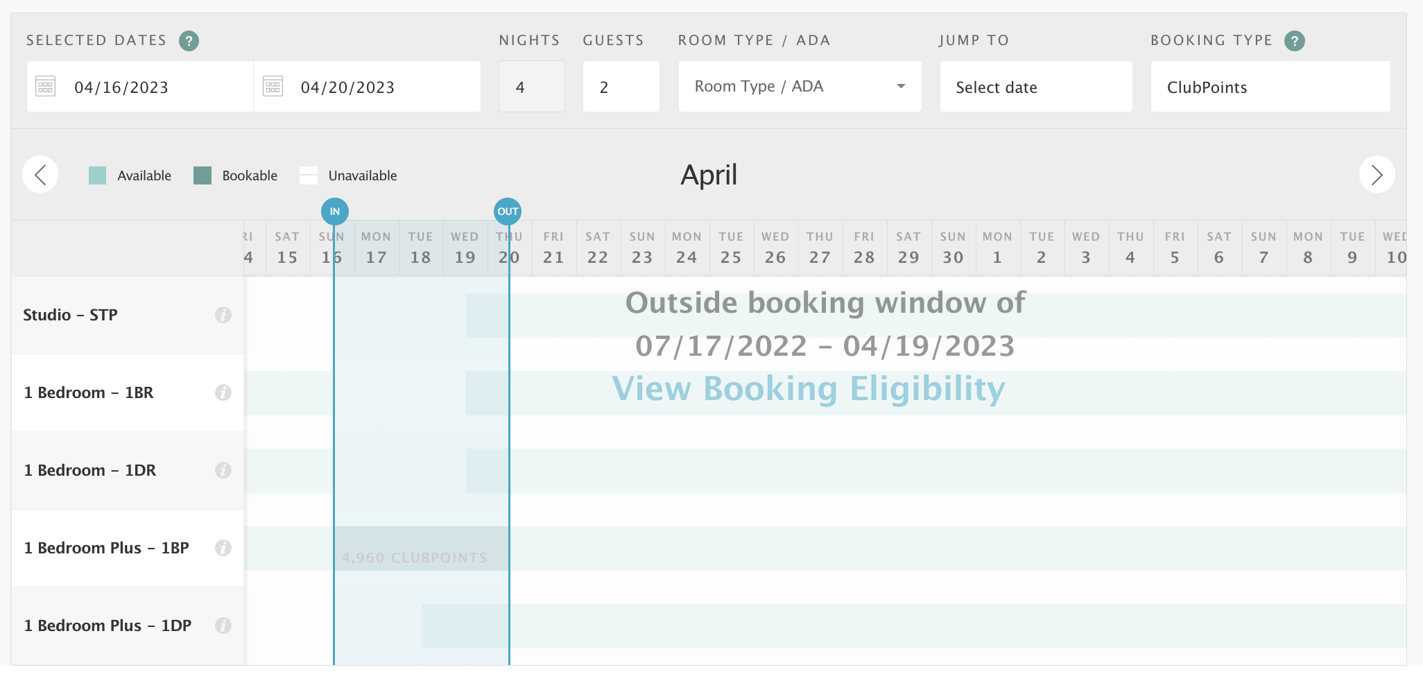 Kalia Suites - Out of Club Season Booking Window