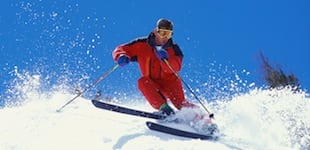 Man Plowing Snow with Skis